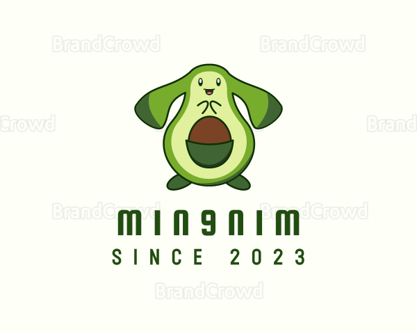 Cute Avocado Rabbit Logo