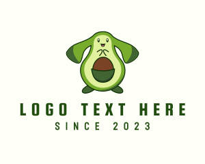 Vegetarian - Cute Avocado Rabbit logo design