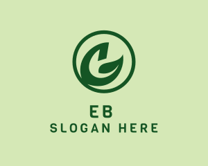 Tea Shop - Organic Natural Leaf Letter G logo design