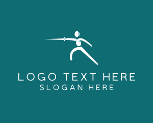 Fencing - Athlete Fencing Sword logo design