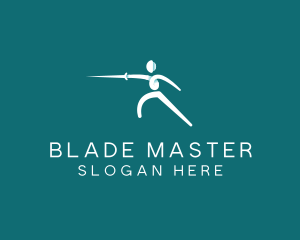 Sword - Athlete Fencing Sword logo design