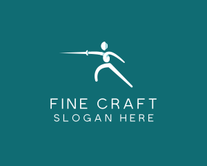 Athlete Fencing Sword logo design