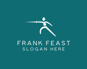 Athlete Fencing Sword logo design