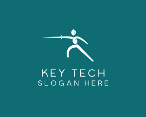 Athlete Fencing Sword logo design