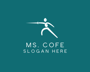 Athlete Fencing Sword logo design