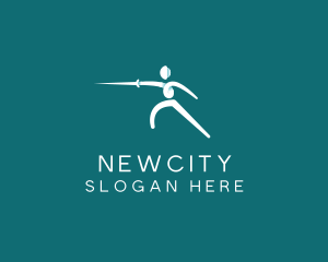 Athlete Fencing Sword logo design