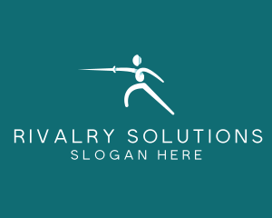 Athlete Fencing Sword logo design