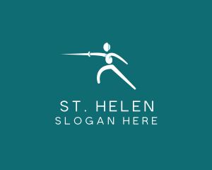 Athlete Fencing Sword logo design