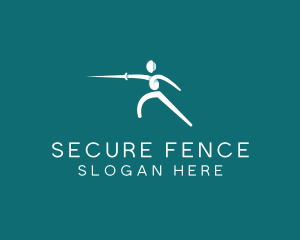 Fencing - Athlete Fencing Sword logo design