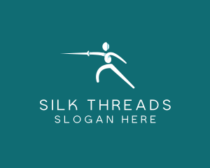 Athlete Fencing Sword logo design