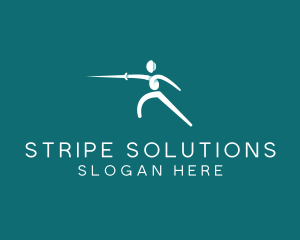 Athlete Fencing Sword logo design