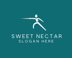 Athlete Fencing Sword logo design