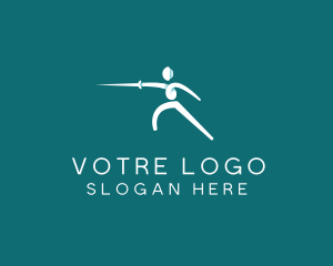 Competition - Athlete Fencing Sword logo design