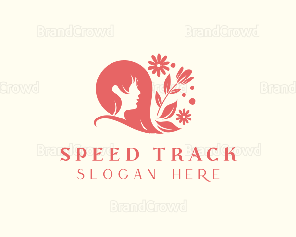 Floral Woman Hair Logo