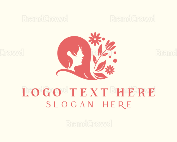 Floral Woman Hair Logo