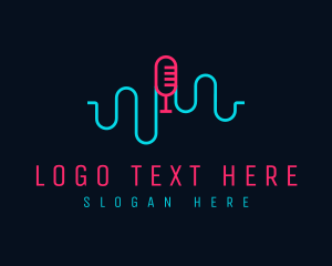 Singer - Audio Podcast Mic logo design