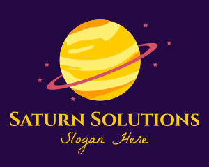 Saturn - Cosmic Planet Saturn logo design