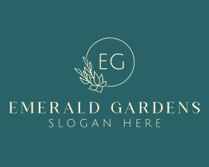 Floral Wedding Wreath logo design