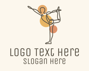 Meditation - Dancer Pose Yoga Monoline logo design