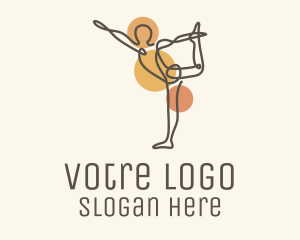 Aerobic - Dancer Pose Yoga Monoline logo design