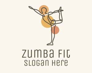 Zumba - Dancer Pose Yoga Monoline logo design