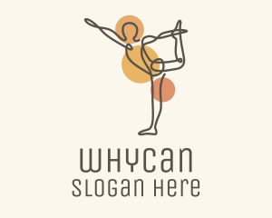 Outline - Dancer Pose Yoga Monoline logo design