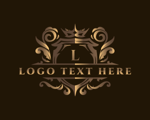 Luxe - Crown Shield Ornament logo design