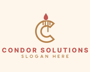 Candle Letter C Light logo design