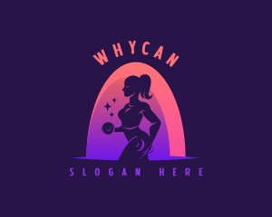 Coach - Woman Workout Dumbbell logo design