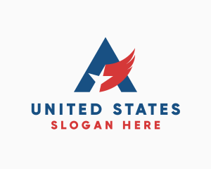 States - America Country Letter A logo design