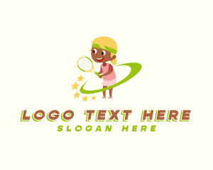 Girl Tennis Player logo design