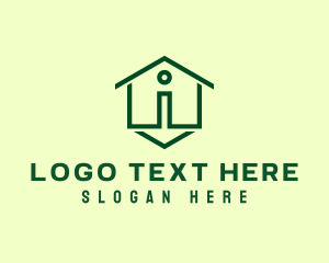 Green - House Construction Letter I logo design