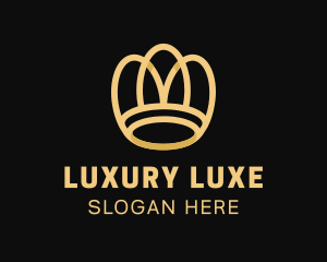 Golden Luxury Crown logo design