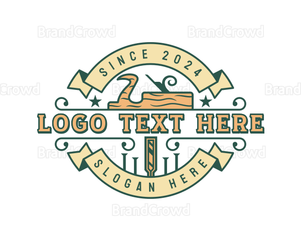 Wood Planer Carpentry Logo