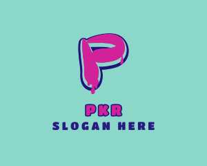 Paint Graffiti Letter P logo design