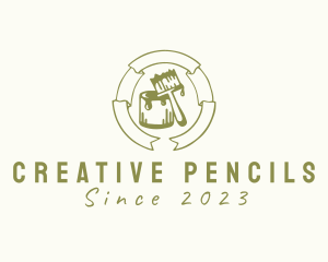 Paintbrush Ribbon Banner logo design