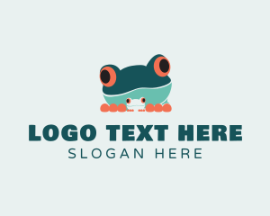 Red Legged Frog - Baby Frog Amphibian logo design