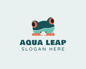 Baby Frog Amphibian logo design