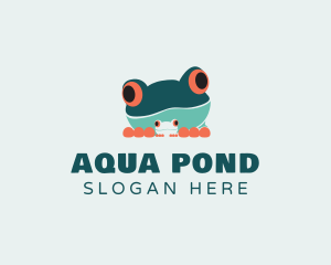 Baby Frog Amphibian logo design