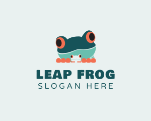 Baby Frog Amphibian logo design