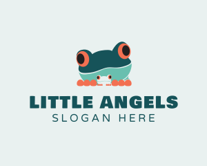 Baby Frog Amphibian logo design