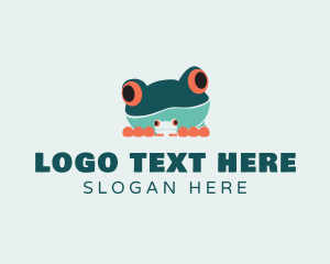 Cartoon - Baby Frog Amphibian logo design