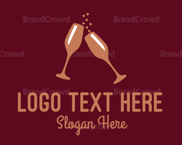 Sparkling Wine Champagne Glass Logo