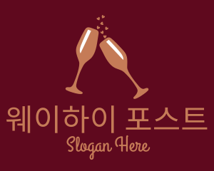 Sparkling Wine Champagne Glass logo design