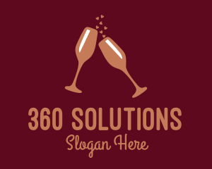 Sparkling Wine Champagne Glass logo design