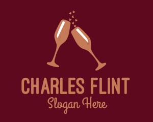 Sparkling Wine Champagne Glass logo design