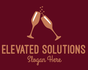 Sparkling Wine Champagne Glass logo design