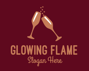 Sparkling Wine Champagne Glass logo design