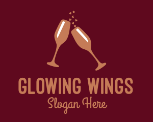 Sparkling Wine Champagne Glass logo design