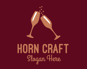 Sparkling Wine Champagne Glass logo design